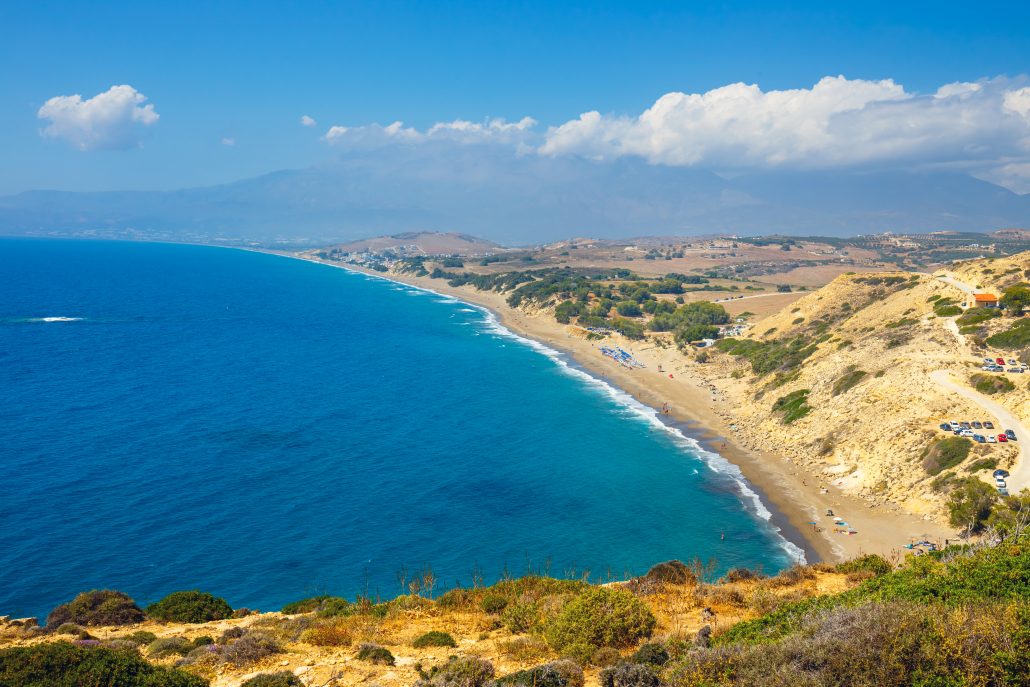 Kommos beautiful sandy beach near Matala and Kalamaki Crete Greece